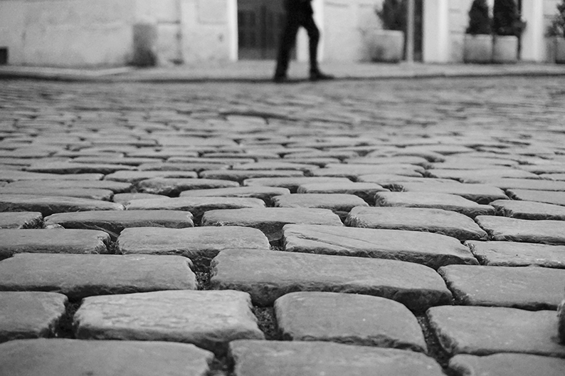 Carrer empedrat al Barri jueu de Praga. Barri jueu de Praga