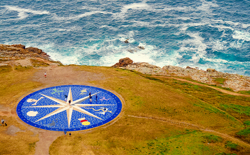 Gran rosa dels vents arran la costa. Quart itinerari per A Coruña