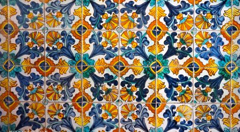 Rajoles del Monestir Pedralbes a Barcelona.