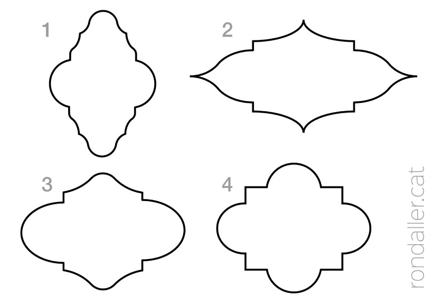 Croquis amb diversos patrons que es repeteixen als esgrafiats barrocs.