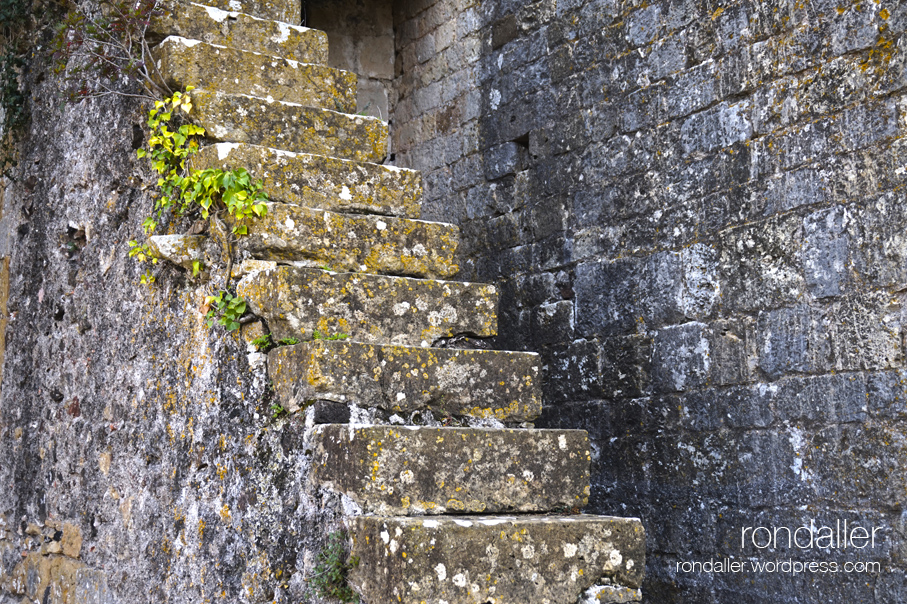 Escales per pujar al campanar de Sant Llorenç d’Adri, Vall de Llémena, Gironès