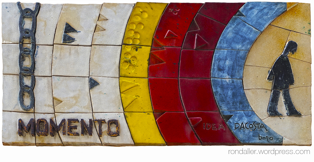 Mural ceràmic de Julio Bono en un edifici de Terrassa.