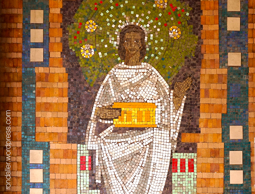 Mosaic de La Caixa a Terrassa. Representació de l'estalvi.