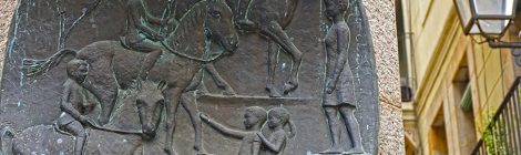 Sant Medir, Nuria Tortras, escultura, plaça Trilla, Gràcia