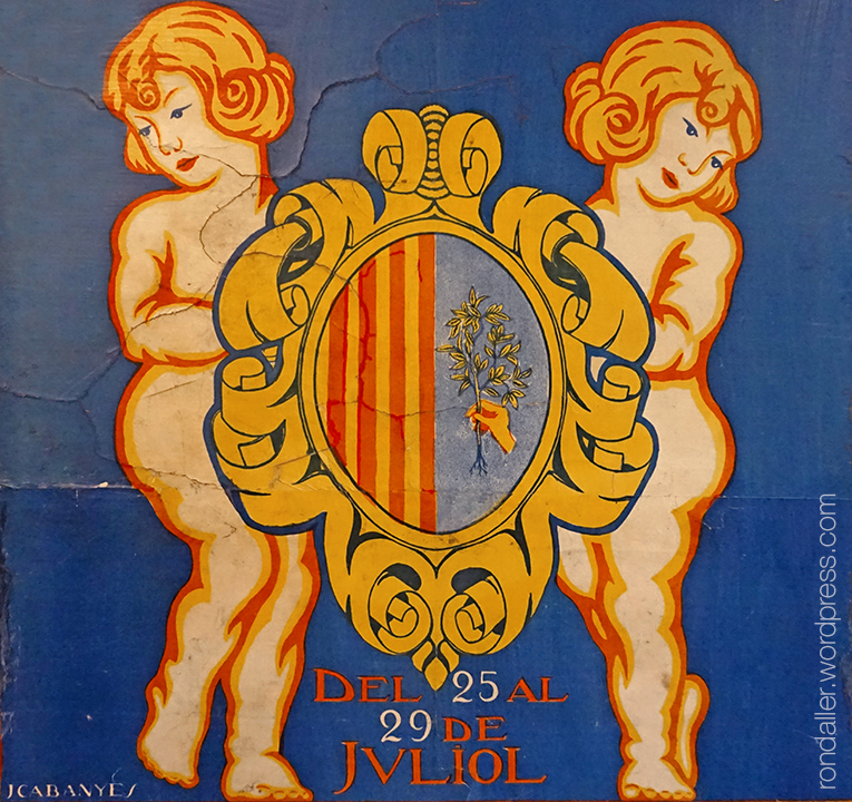 Detall del cartell de les Santes de 1921 realitzat per Josep Cabanyes.