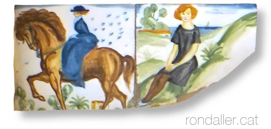 Rajoles noucentistes de la casa Caballero Serrat de Vilanova i la Geltrú.