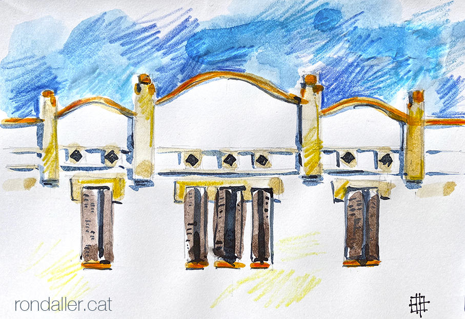Aquarel·la del Casal de Curació de Vilassar de Mar.