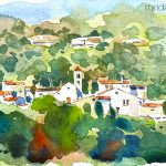 Aquarel·la amb una panoràmica de Tavèrnoles.