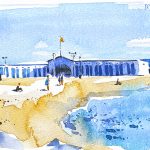 Aquarel·la del port de pescadors de Vilassar de Mar.