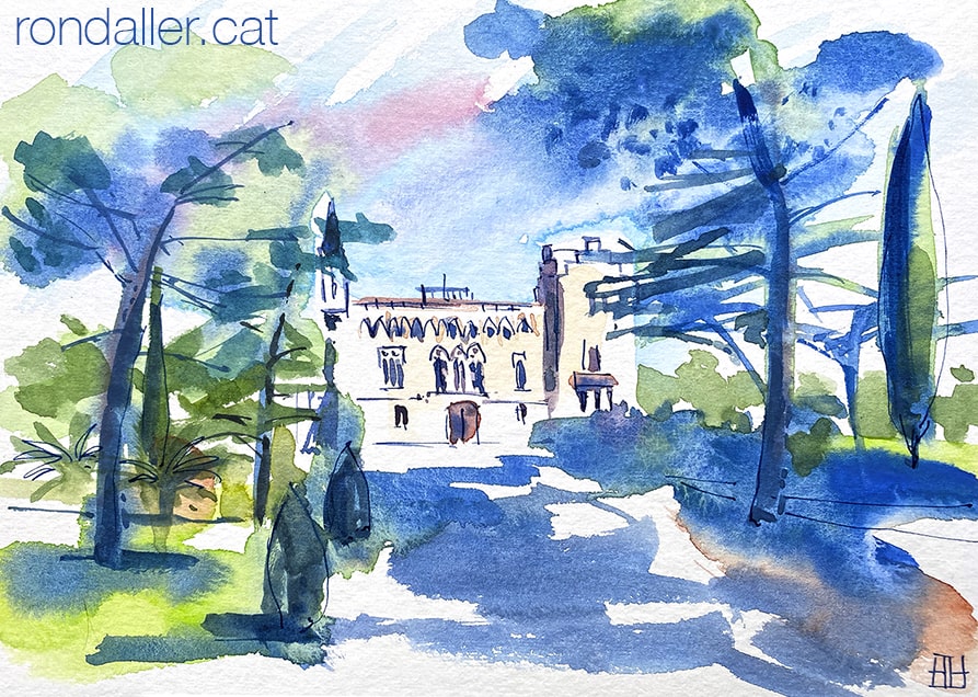 Aquarel·la del castell de Vila-seca, al Tarragonès.