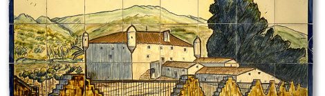Mural ceràmic de Can Cabanyes realitzat per Enric Segú el 1975.