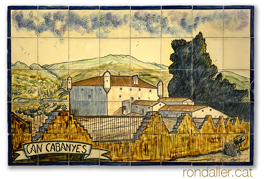 Mural ceràmic de Can Cabanyes realitzat per Enric Segú el 1975.