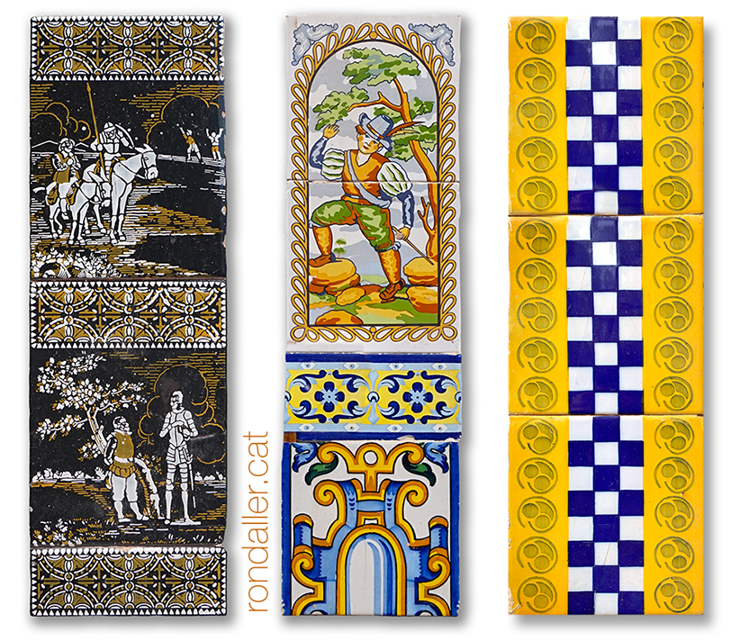 Brancals ceràmics amb escenes del Quixot i motius populars.
