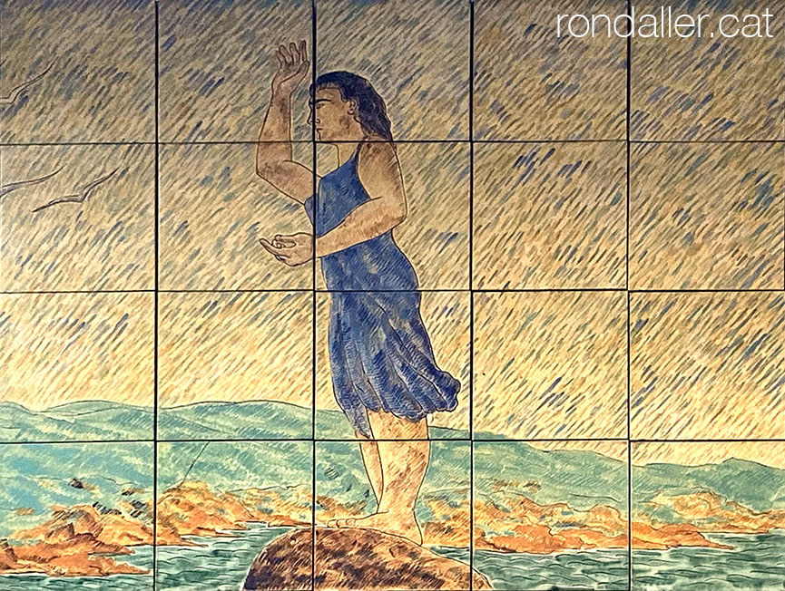 Els mosaics de Joan Bernat a Lloret de Mar. Dibuix de La Dona Marinera.