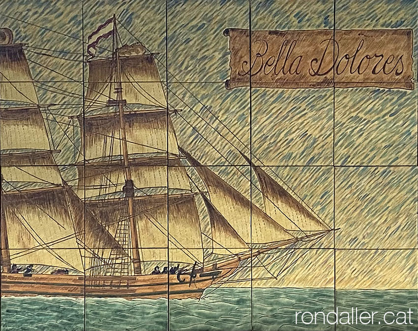 Els mosaics de Joan Bernat a Lloret de Mar. La pollacra Bella Dolores.