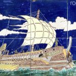 Els mosaics de Joan Bernat a Lloret de Mar. Dibuix d'una nau egípcia.