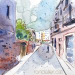 Aquarel·la del carrer de l'Arc de Sant Martí de Barcelona.