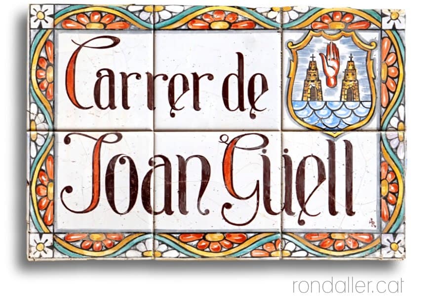 Placa de carrer dedicat a Joan Güell.