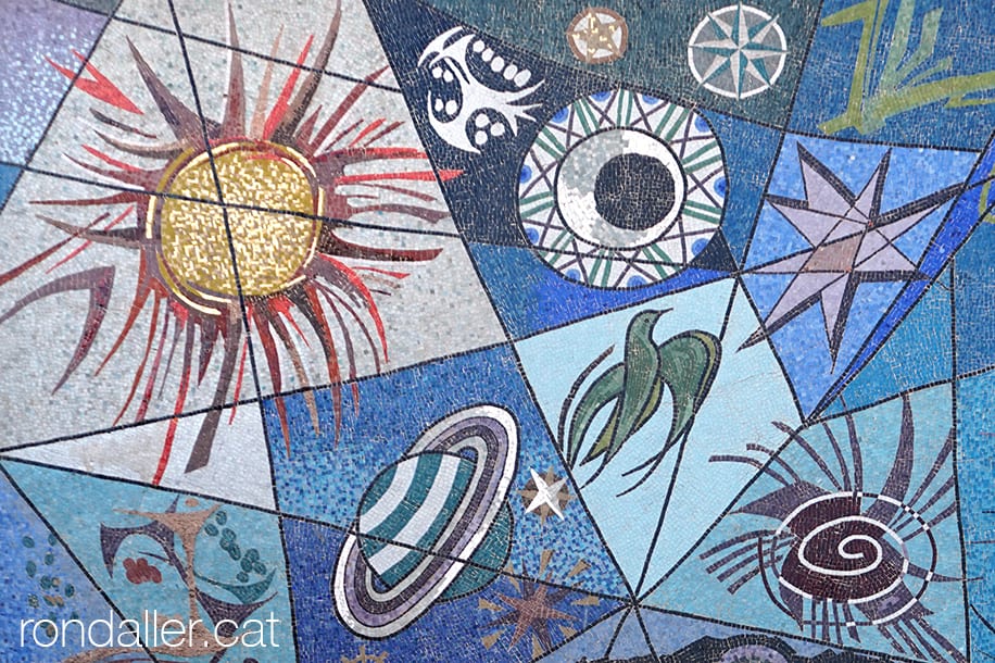 mosaic de Sant Francesc d'Assís. Detall dels astres.