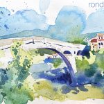 Aquarel·la del Pont del Diable de Ceret, al Vallespir.