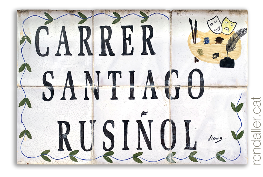 Mosaic del carrer Santiago Rusiñol, fet per Félix Viñas.