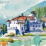 Aquarel·la de la masia de can Noguer de Segueró.