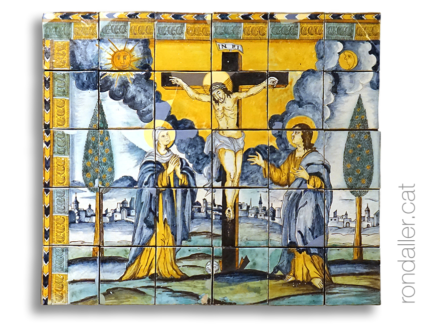 Detall del mosaic d'un frontal d'altar del Museu Vicenç Ros de Martorell.