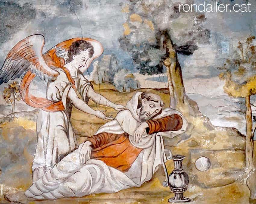 Pintura representant un àngel que alimenta el profeta Elies.