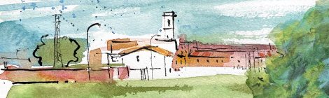 Aquarel·la d'Alfara del Patriarca, població de l'Horta Nord de València.