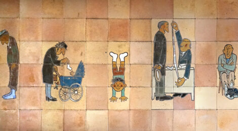 Mural de Cesc a Arenys de Mar, executat pel ceramista Jordi Aguadé.