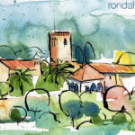 Aquarel·la del santuari de Santa Quitèria a Vilanova del Vallès.