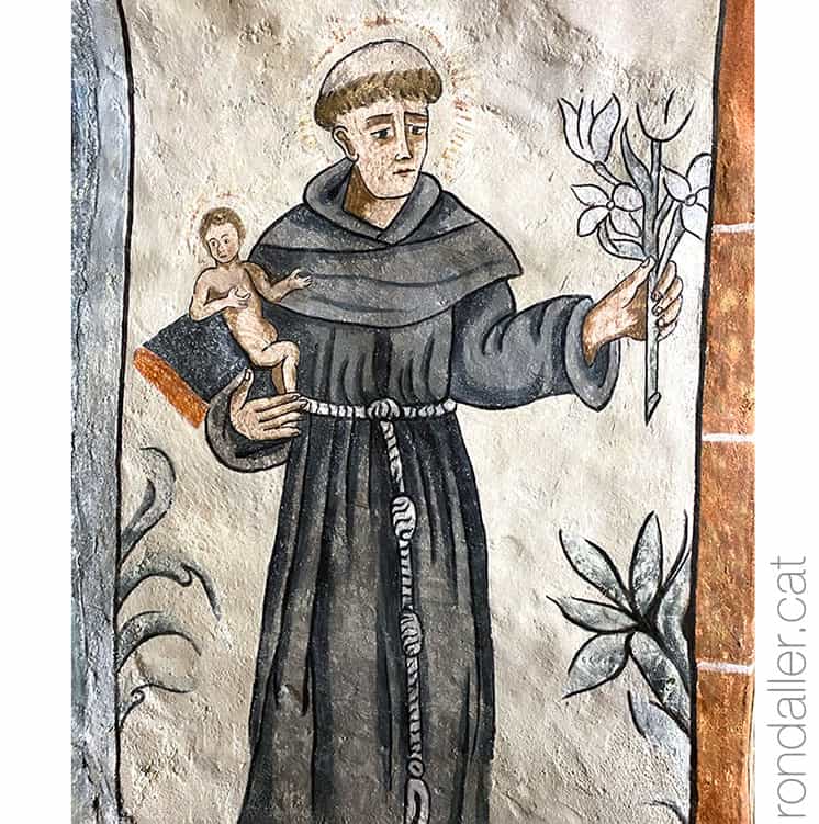 Detall de les pintures murals de Sant Climent de Talltorta.