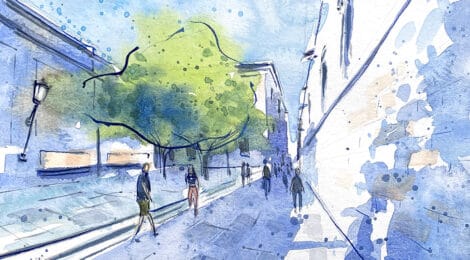 Aquarel·la de la plaça