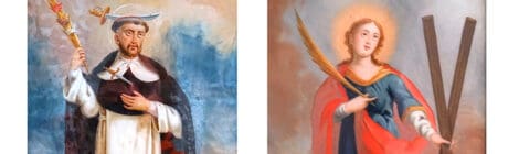 Pintures de sant Pere Màrtir i santa Bàrbara.