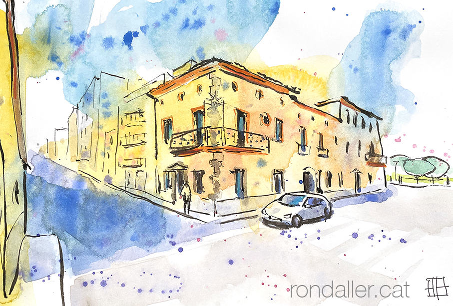 Aquarel·la amb una vista de la casa Saladrigas de Blanes.