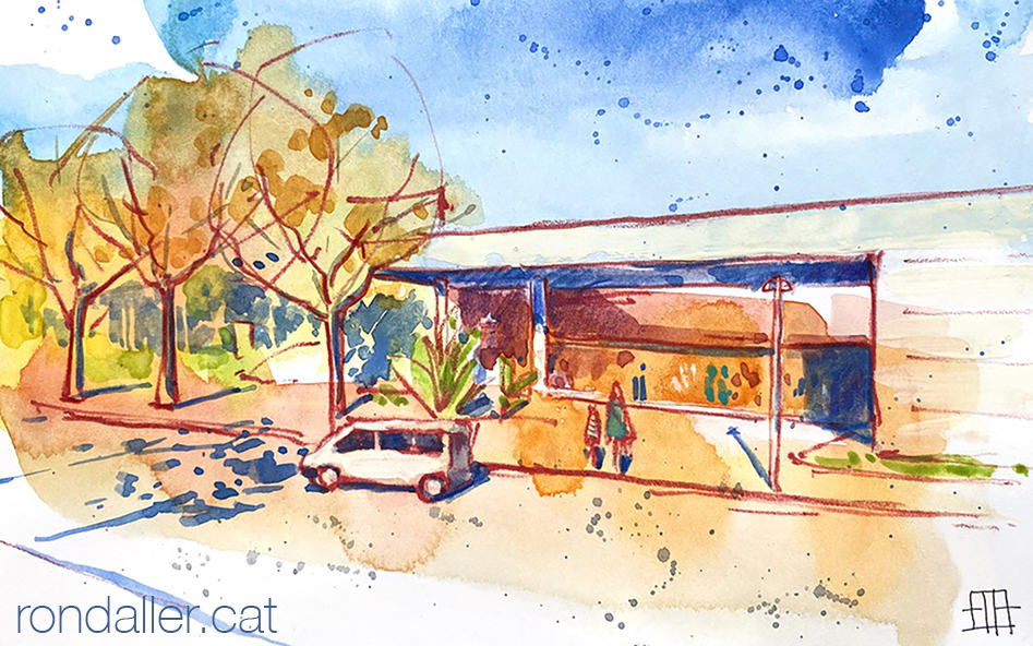 Aquarel·la del Mercat Municipal de Salt (Gironès)