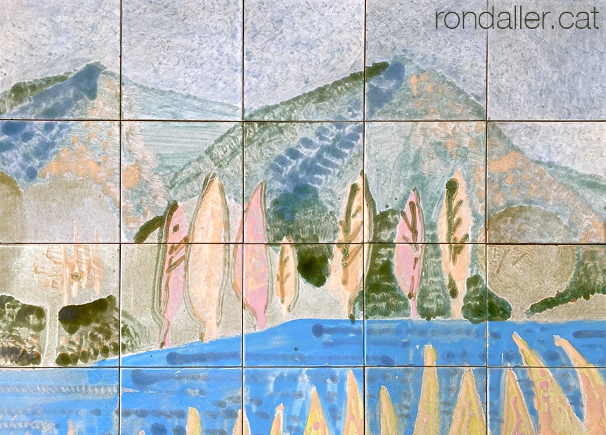 Detall del mosaic de Sant Cebrià de Vallalta.