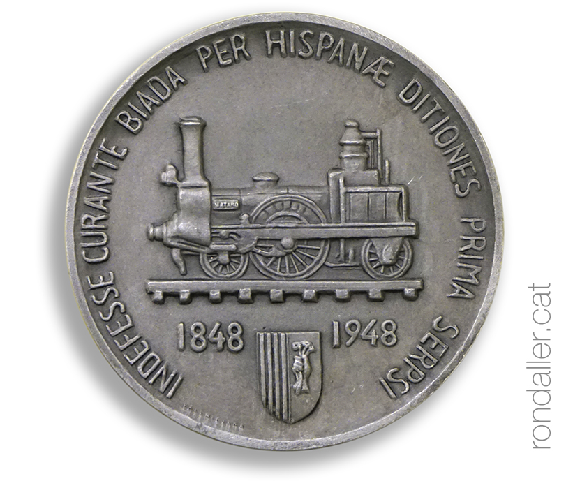 Medalla commemorativa del centenari de la inauguració del primer ferrocarril.