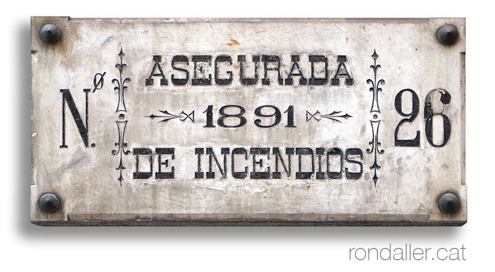 Plaques d'assegurances d'incendis de Madrid.