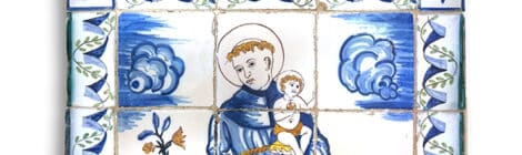 Iconografia de sant Antoni de Pàdua. Plafó ceràmic al Museu Santacana de Martorell.