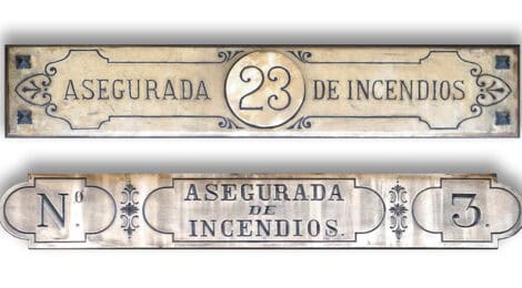 Plaques d'assegurances d'incendis de Madrid.