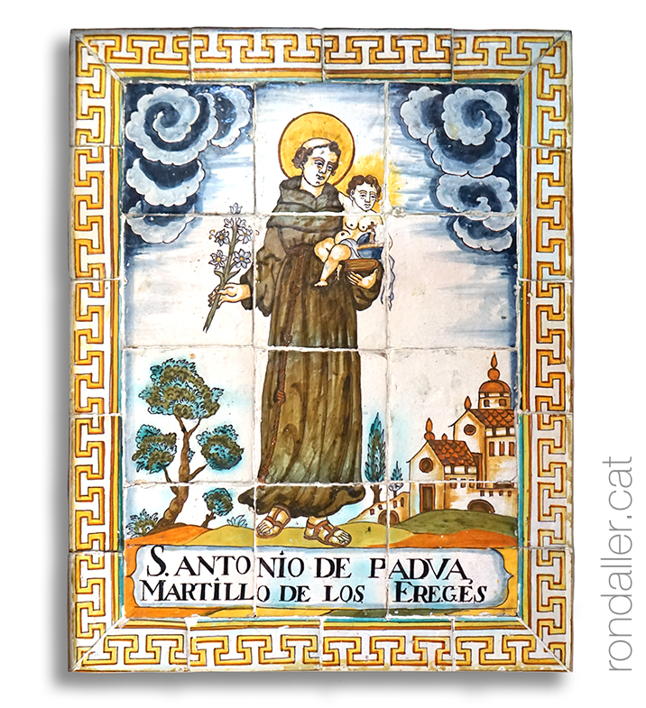 Sant Antoni de Pàdua. Plafó ceràmic devocional.