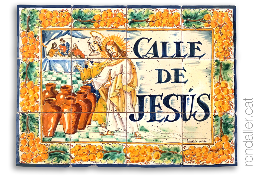 Carrer Jesús de Sitges. Placa ceràmica de Sunet Urgellés.