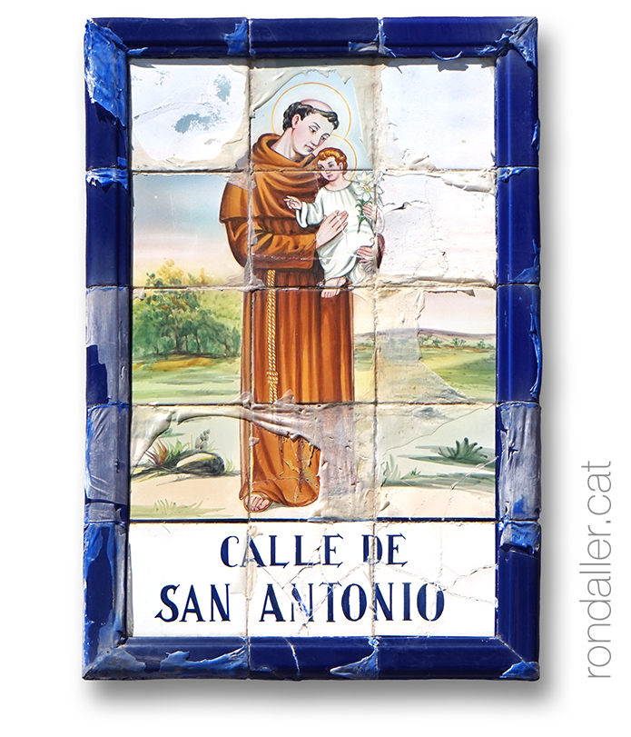 Iconografia de sant Antoni de Pàdua. Plafó ceràmic a Terrassa.