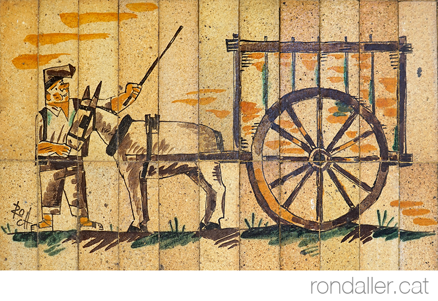 Forn Espinasa de Granollers. Rajoles pintades per Anton Roca.
