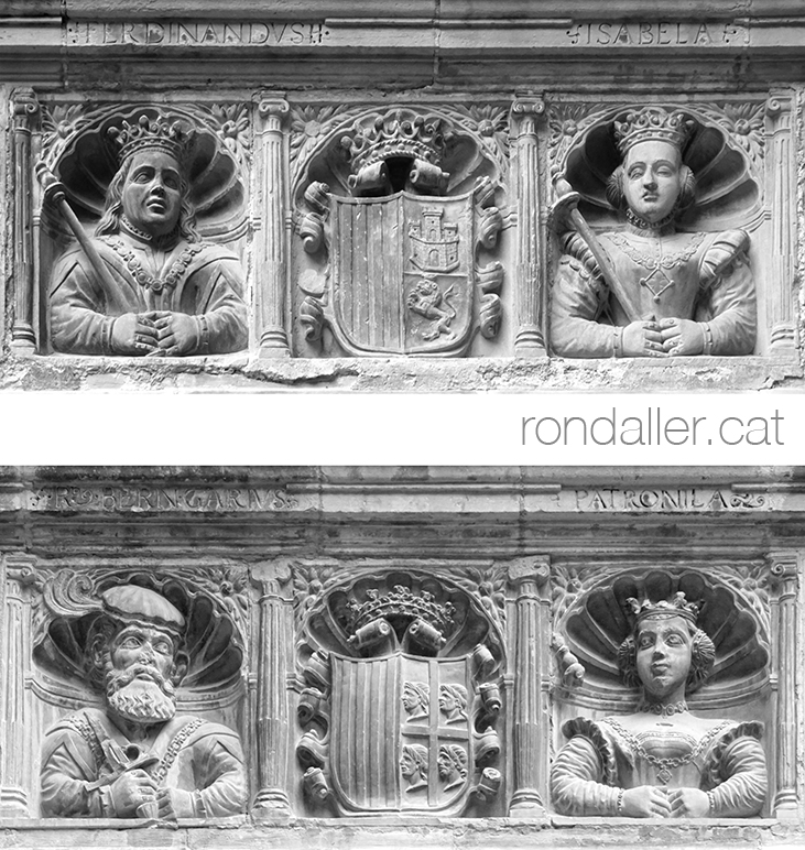 Reial Col·legi de Sant Jaume i sant Maties de Tortosa. Detall del fris dels reis.