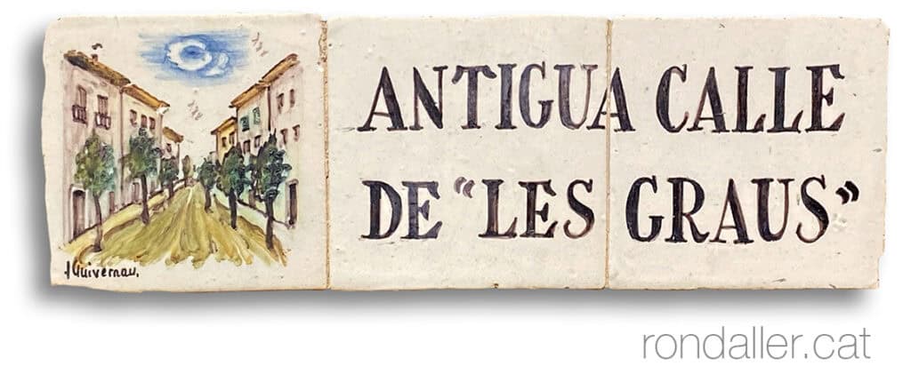 Placa amb l'antic nom del carrer del Doctor Delguer de Caldes de Montbui.