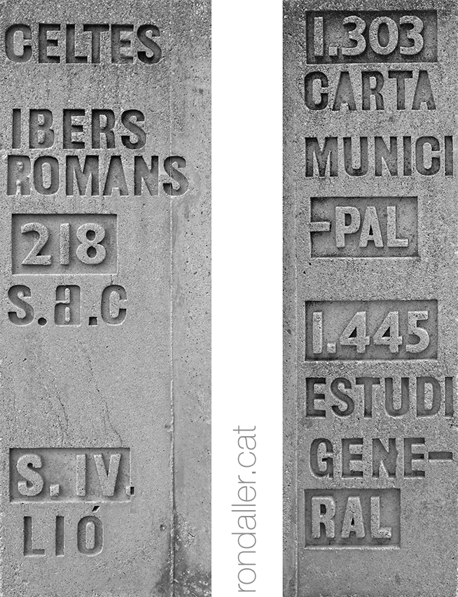 Pobladors, dates i fets rellevants inscrits en relleu a l'obra de Domènec Fita.
