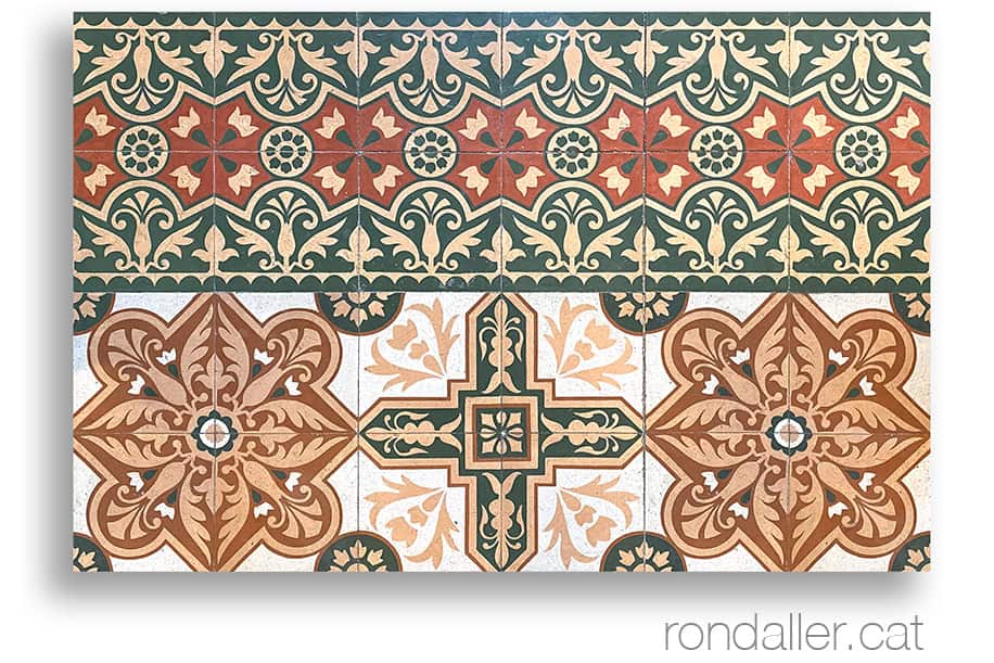 Paviment hidràulic de la sala de juntes de l'antiga Casa de la Vila de Terrassa.