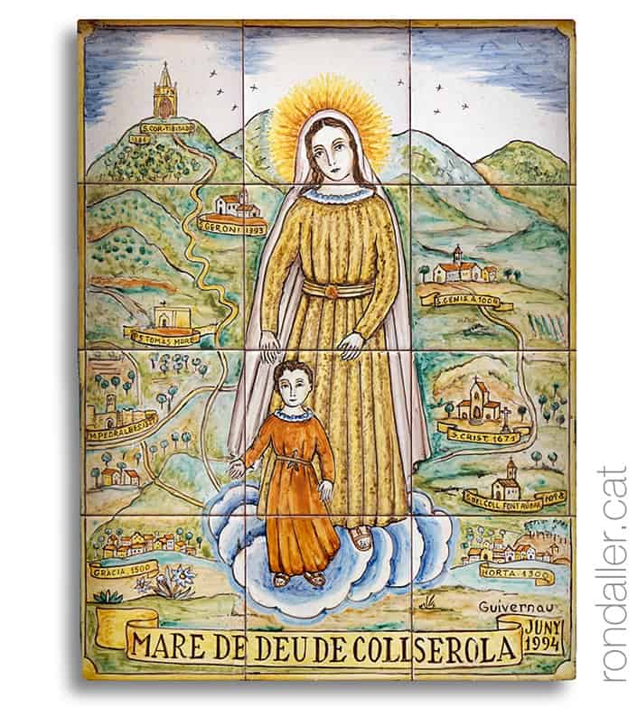 Obra de Joan Baptista Guivernau amb la imatge de la Mare de Déu de Collserola.